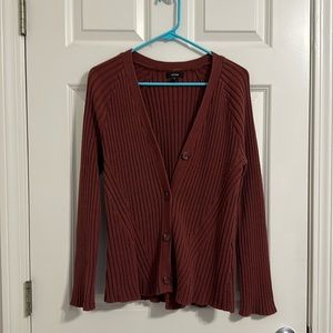 Maroon ribbed cardigan from Alfani